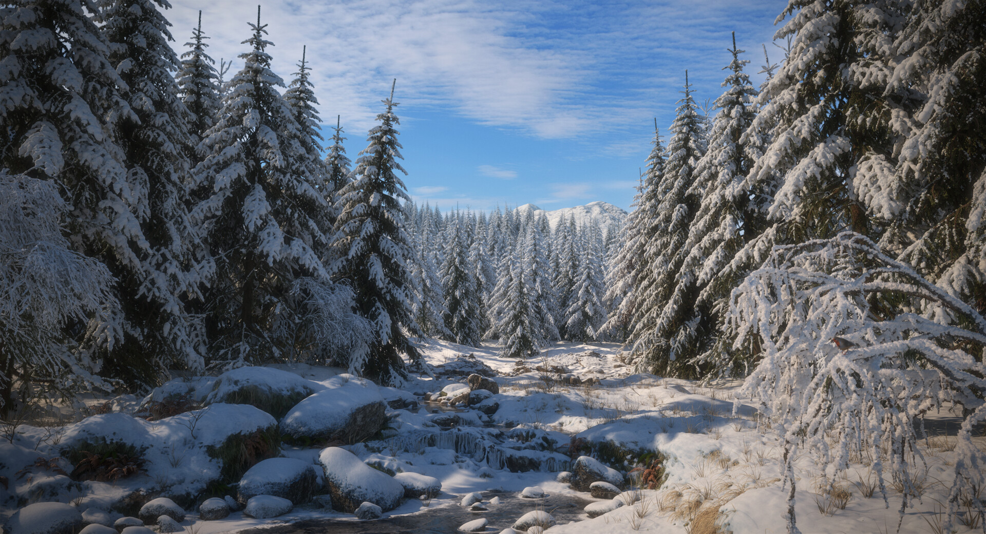 ArtStation - Snowy forest. Afternoon.