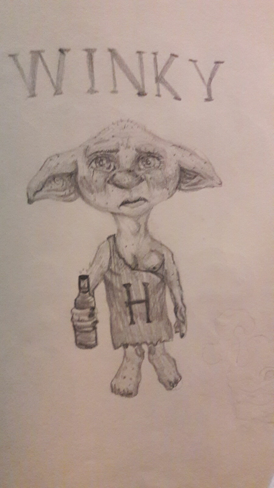 Jonne Roelofsen Drawing of Winky the HouseElf (Harry Potter)