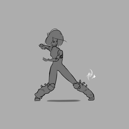 images Fighting Baseball Bat Poses vincent arnal alita gally wip