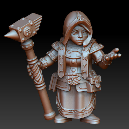 ArtStation - Dwarf woman rune priest