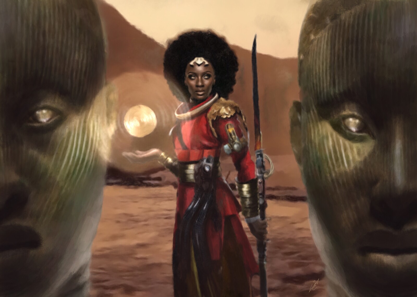 African steampunk warrior