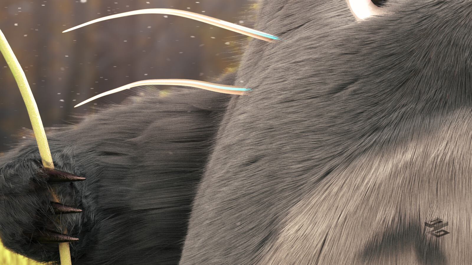 Details of the claws and fur.