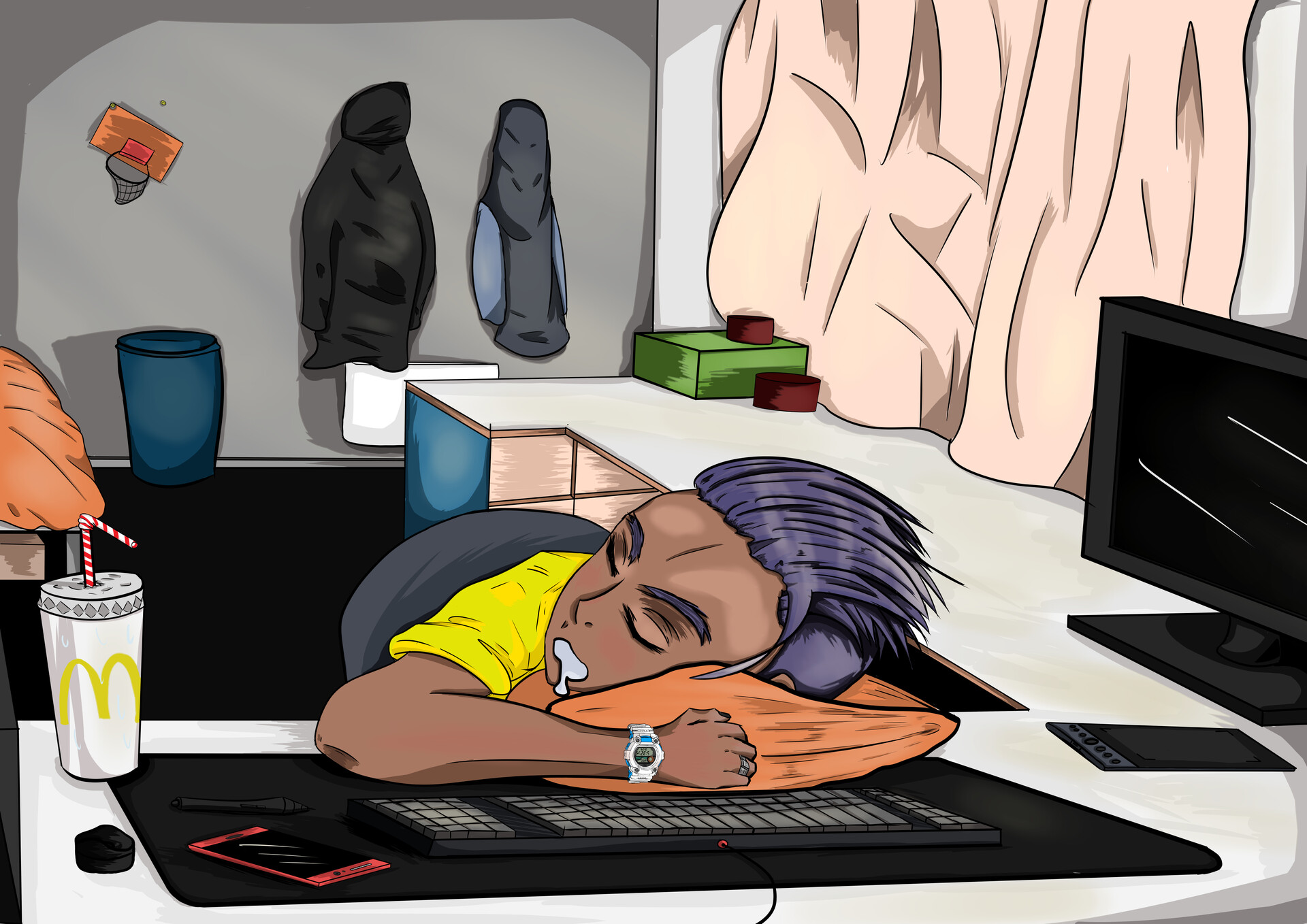 Artstation Moi Qui Fait Dodo Dan Ma Chambre Rojr Draw