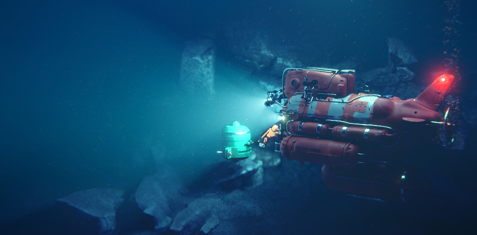OMAR 7000 transporting a beer keg to underwater colony