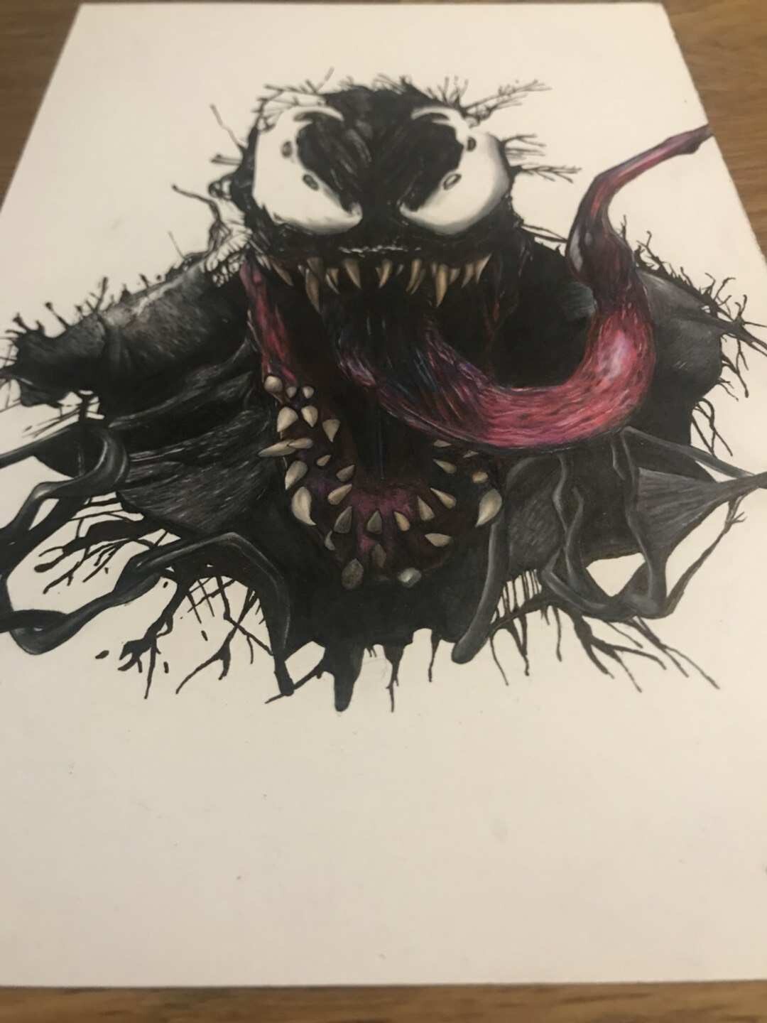 Raymond Deming - Venom color pencil drawing
