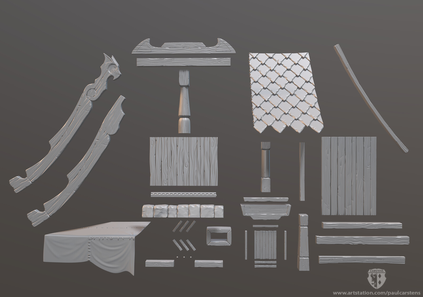 Zbrush Sculpts for the cabin.