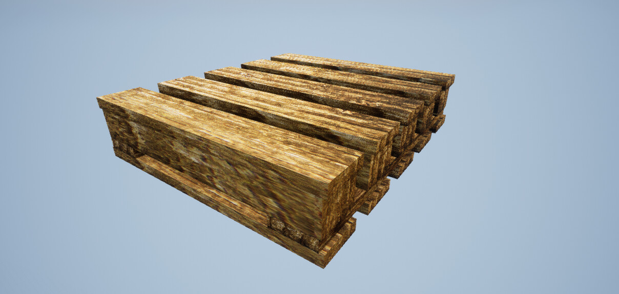 Wooden pallet low poly 