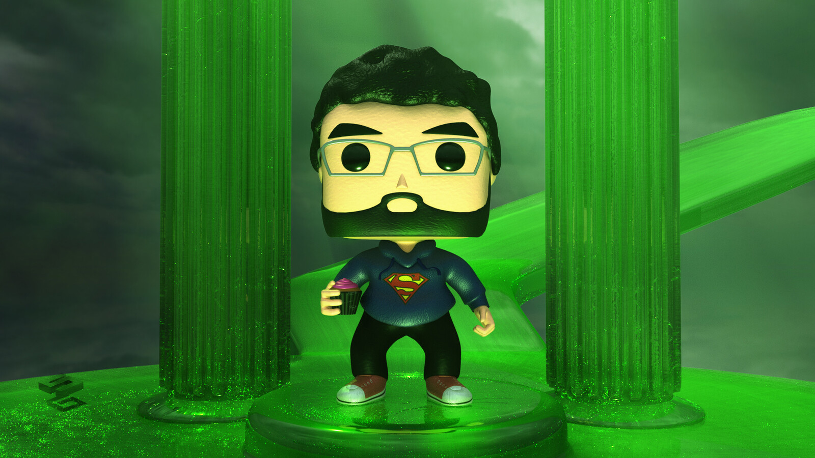 Introducing Gustavo, my former supervisor, a genuine Superman fan, kryptonite is his weakness, always eating a cupcake.