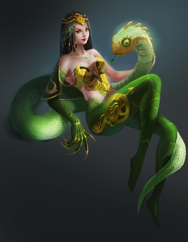 Snake girl cartoon