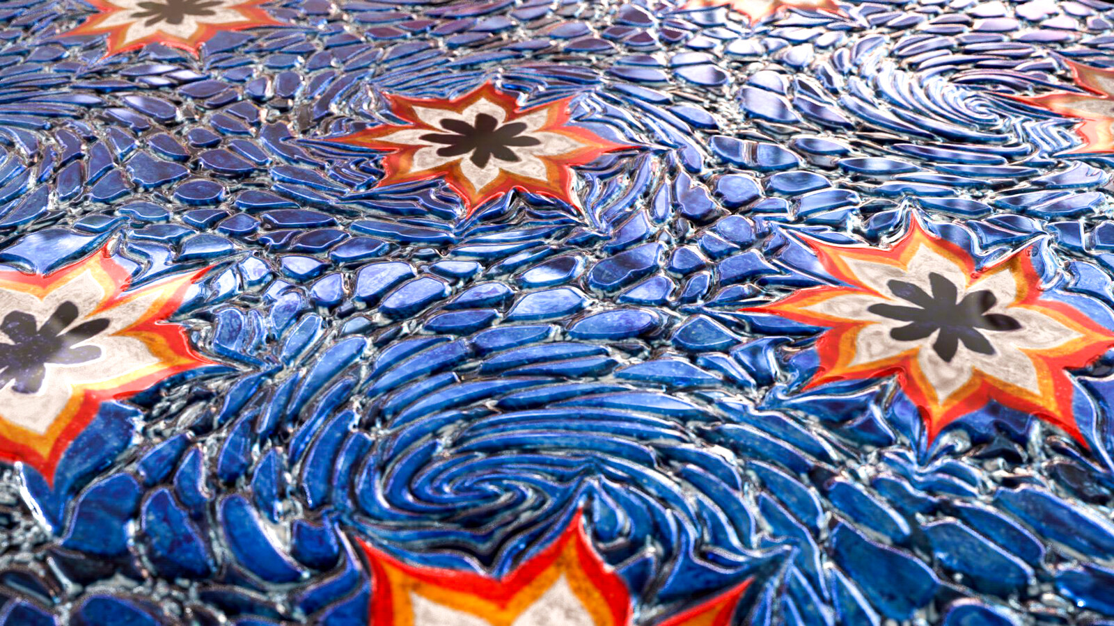 surface metalness... And now, we can push the boundaries of the traditional marbling art bit 