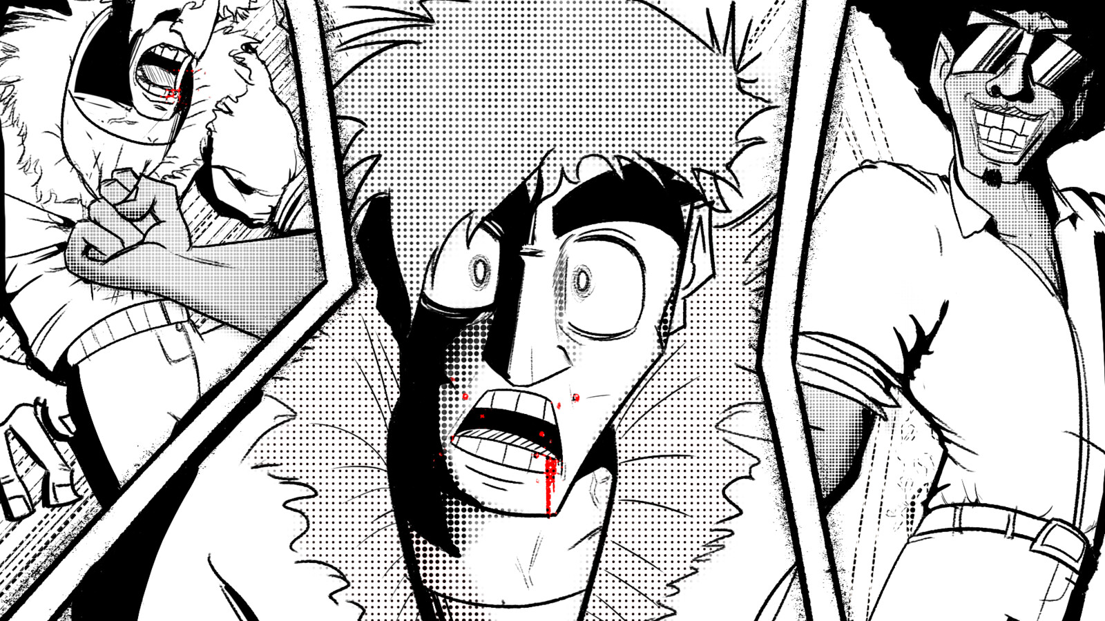 KISS+SHOT Comic Panel Experiment
