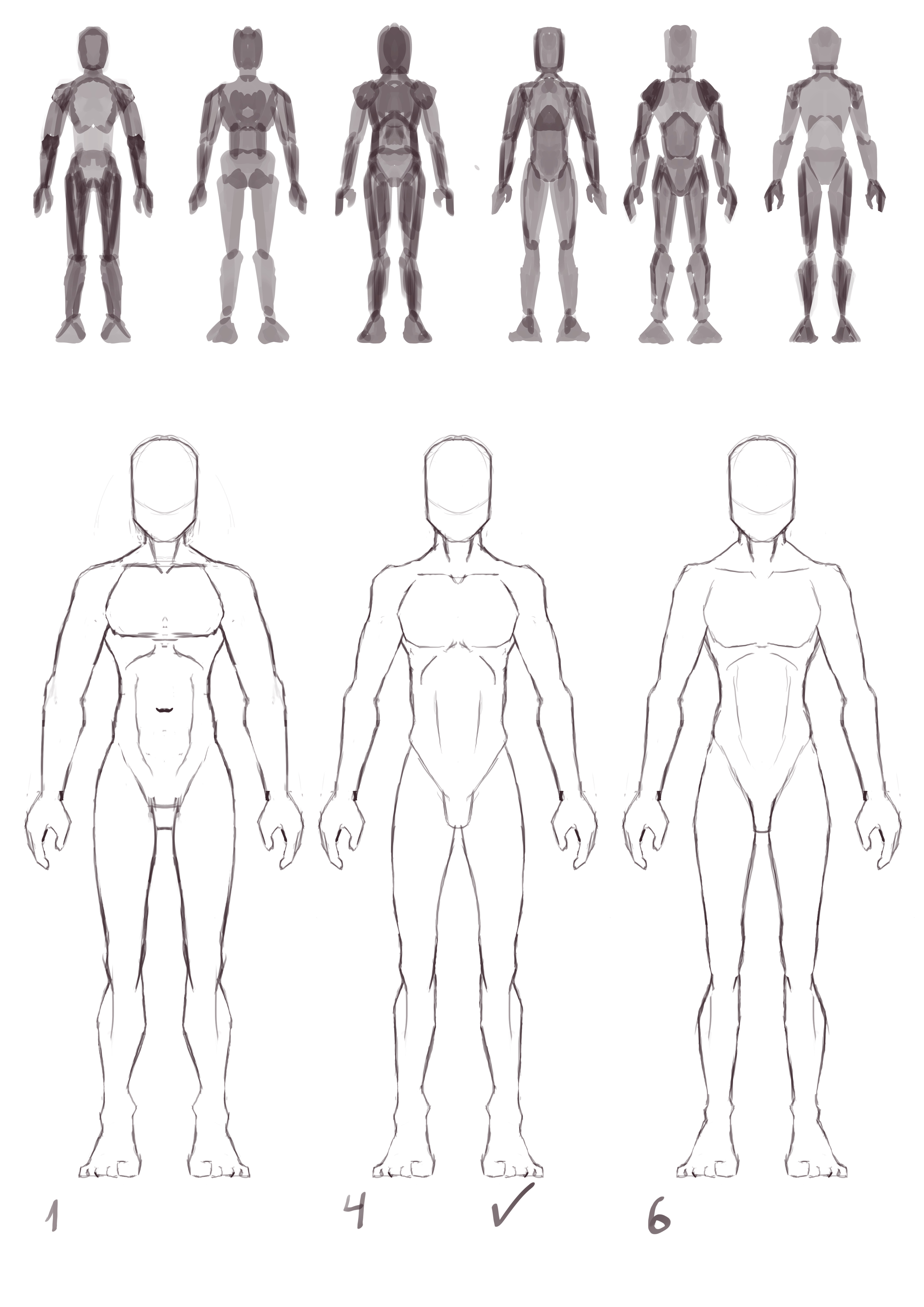 Body sketches and thumbs