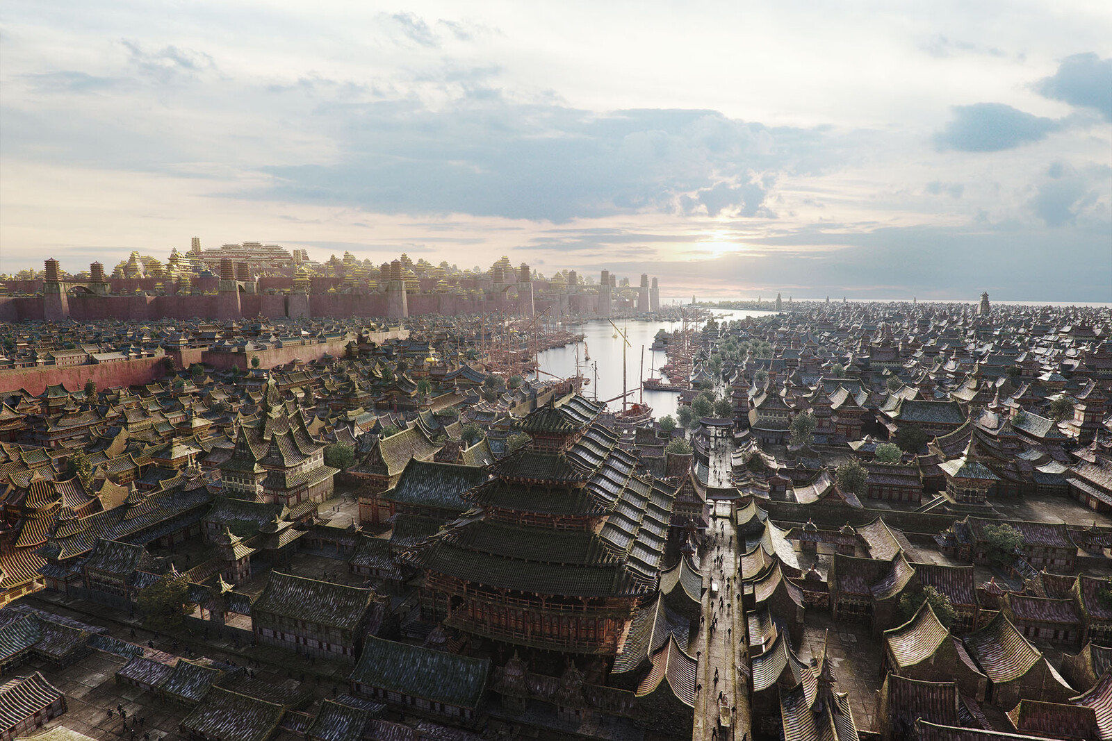 Yin. View to parts of the habour.