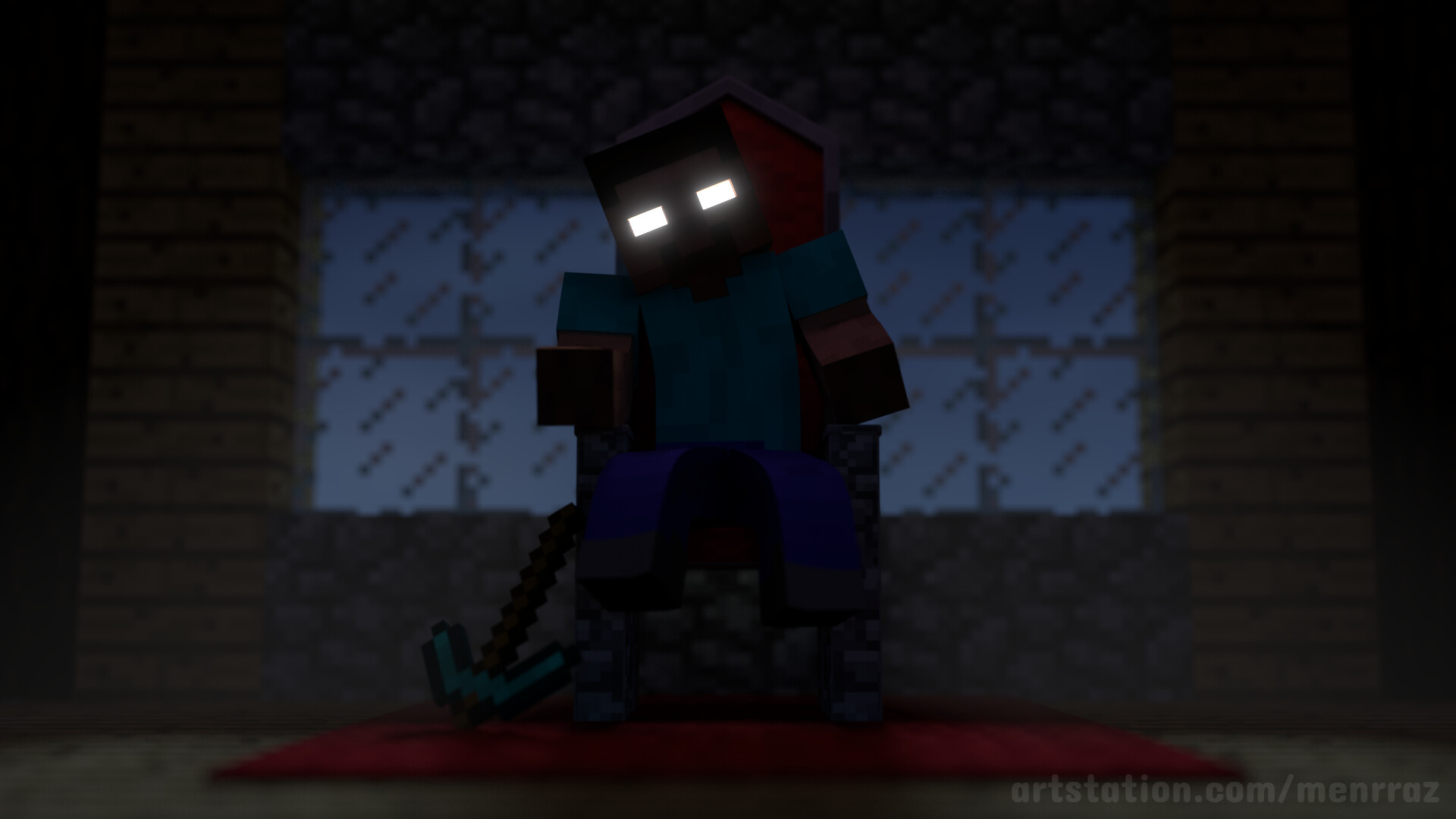 Artstation Herobrine The King Guilherme Menrraz
