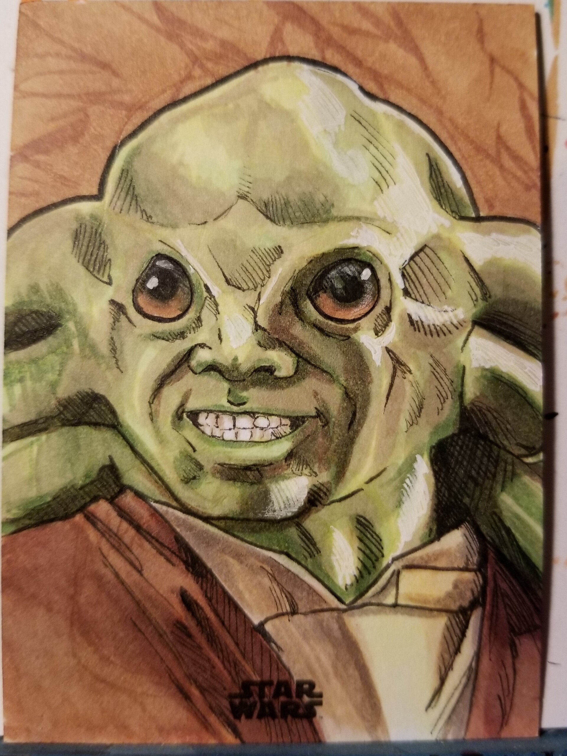 Artstation - Topps Star Wars Finest 2018 Kit Fisto Sketch Card