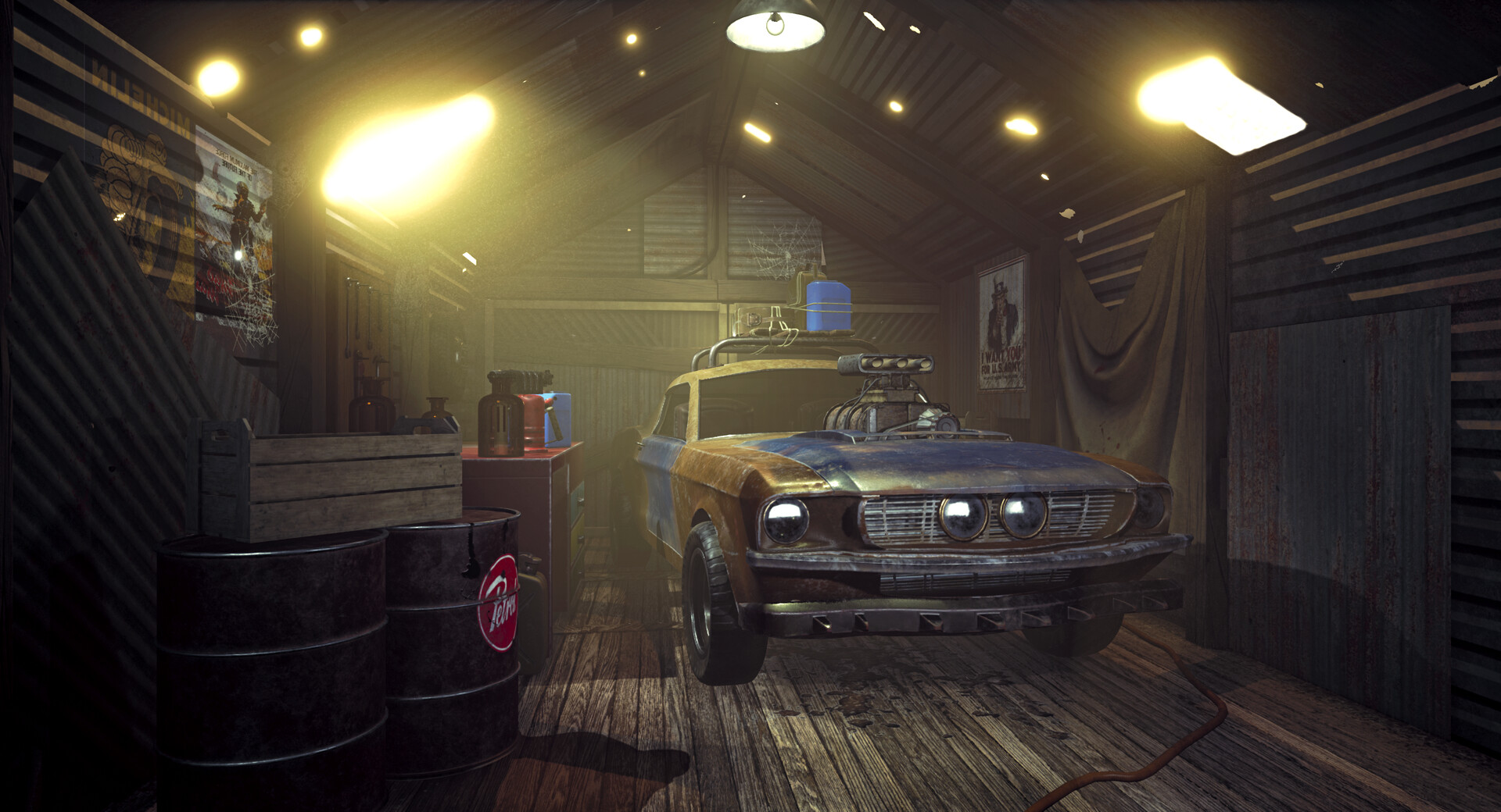 Artstation Sleeping Monster Old Garage Aleksei Bachinskii