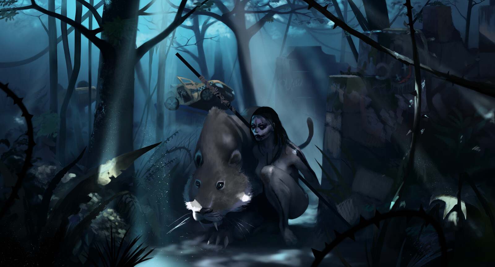 Girl and sabertooth