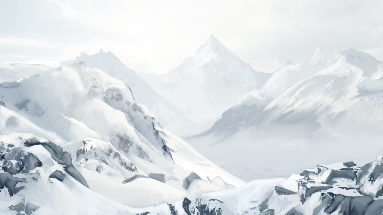 Artstation Mountains Background Painting Lea Cocqueret