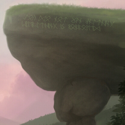 There are some runes on bigger rock on the right and it means " You do not own anything. Everything is borrowed. "