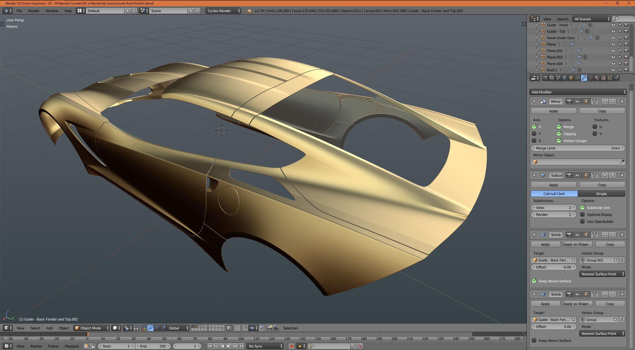 Corvette ZR1 modeling continue...