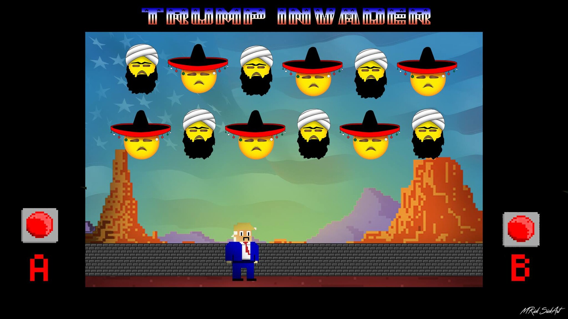 ArtStation - Trump Invader - Satiric Fake Game Visual