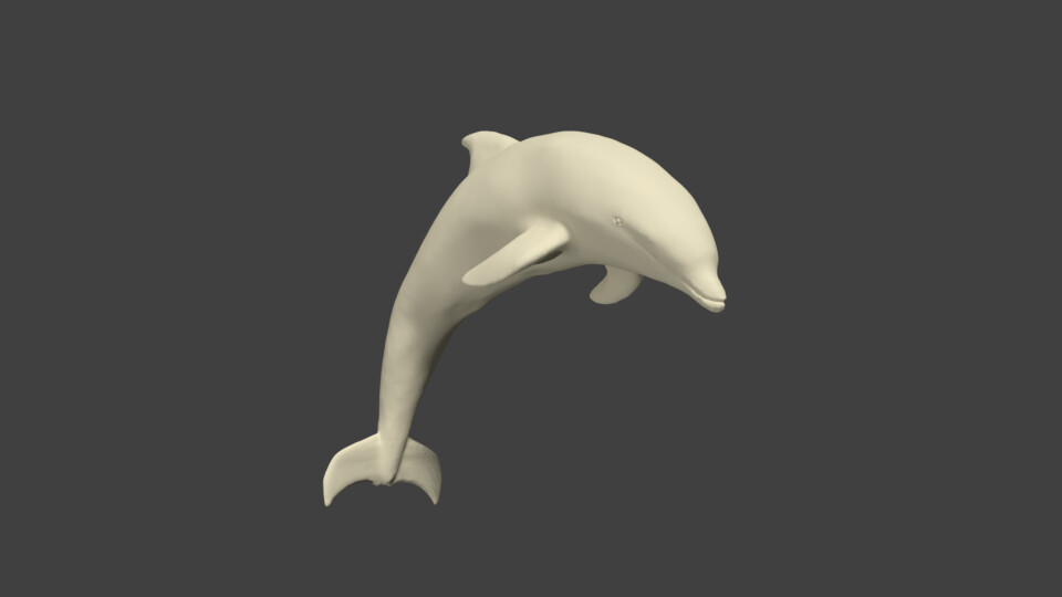 Dolphin's figurehead clay render