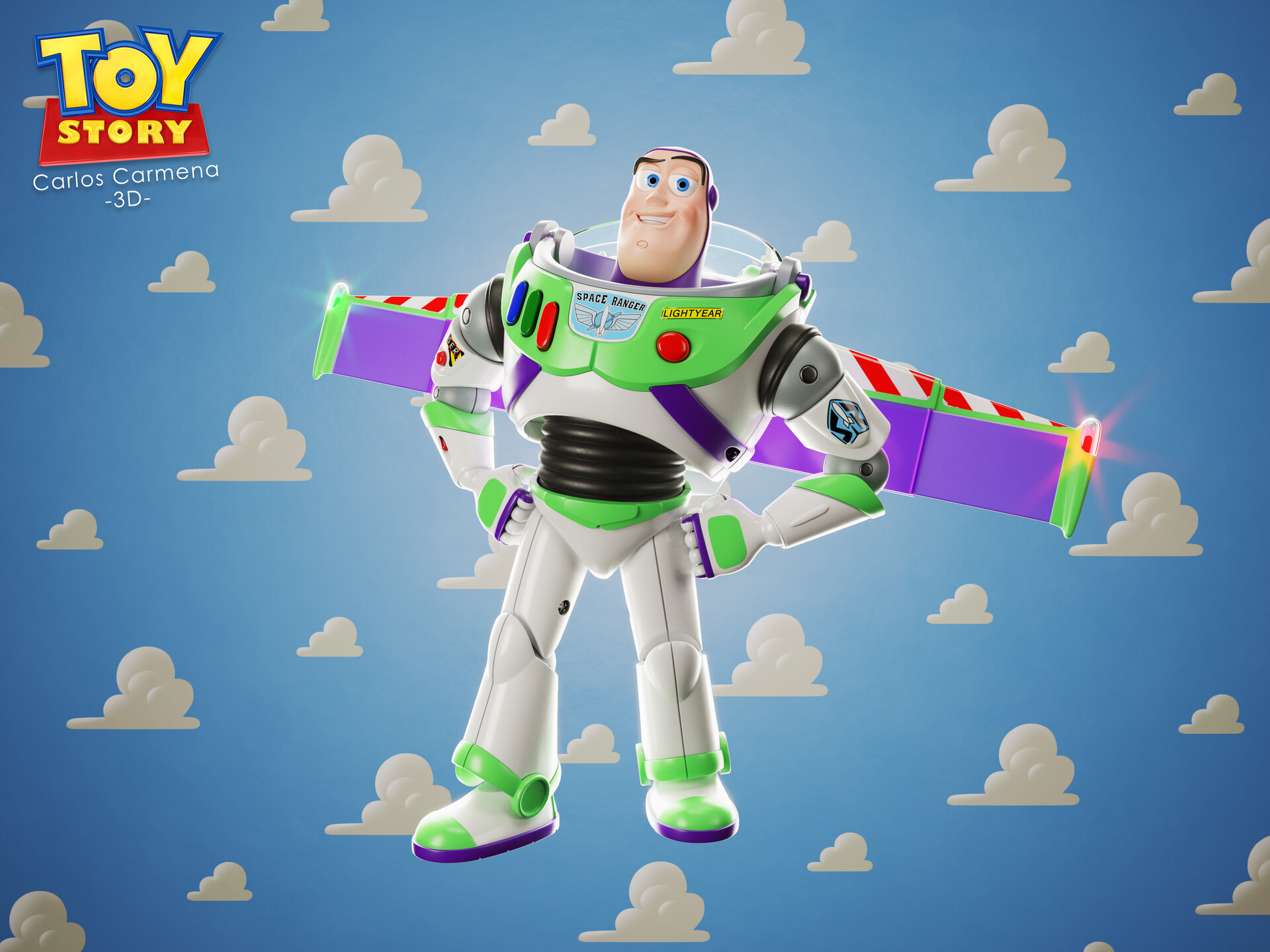 Disney Pixar Toy Story Buzz Lightyear 3d M30 Over Item Handling