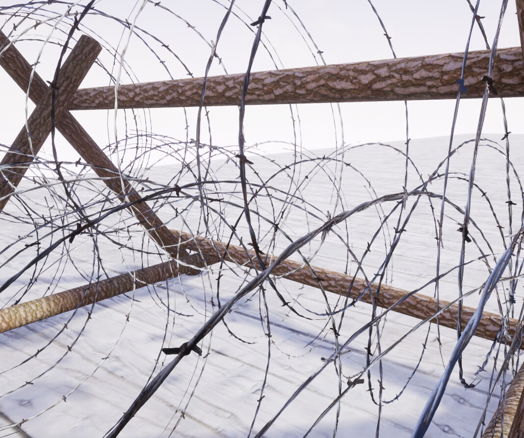 Barbed wire outlet obstacle