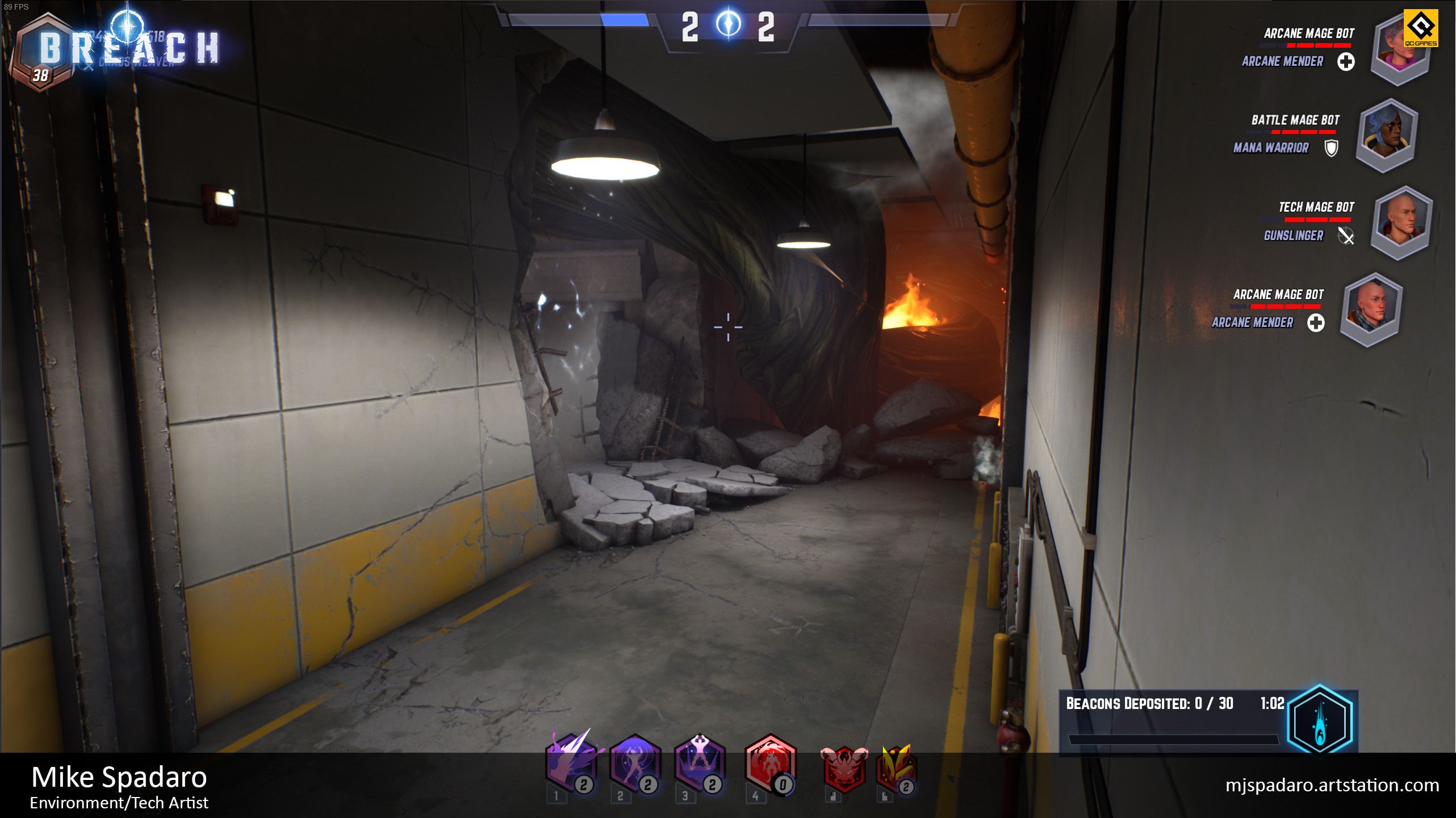 In this area I was responsible for the destruction caused by the vine, as well as propping, and most of the materials, collision, and optimization.