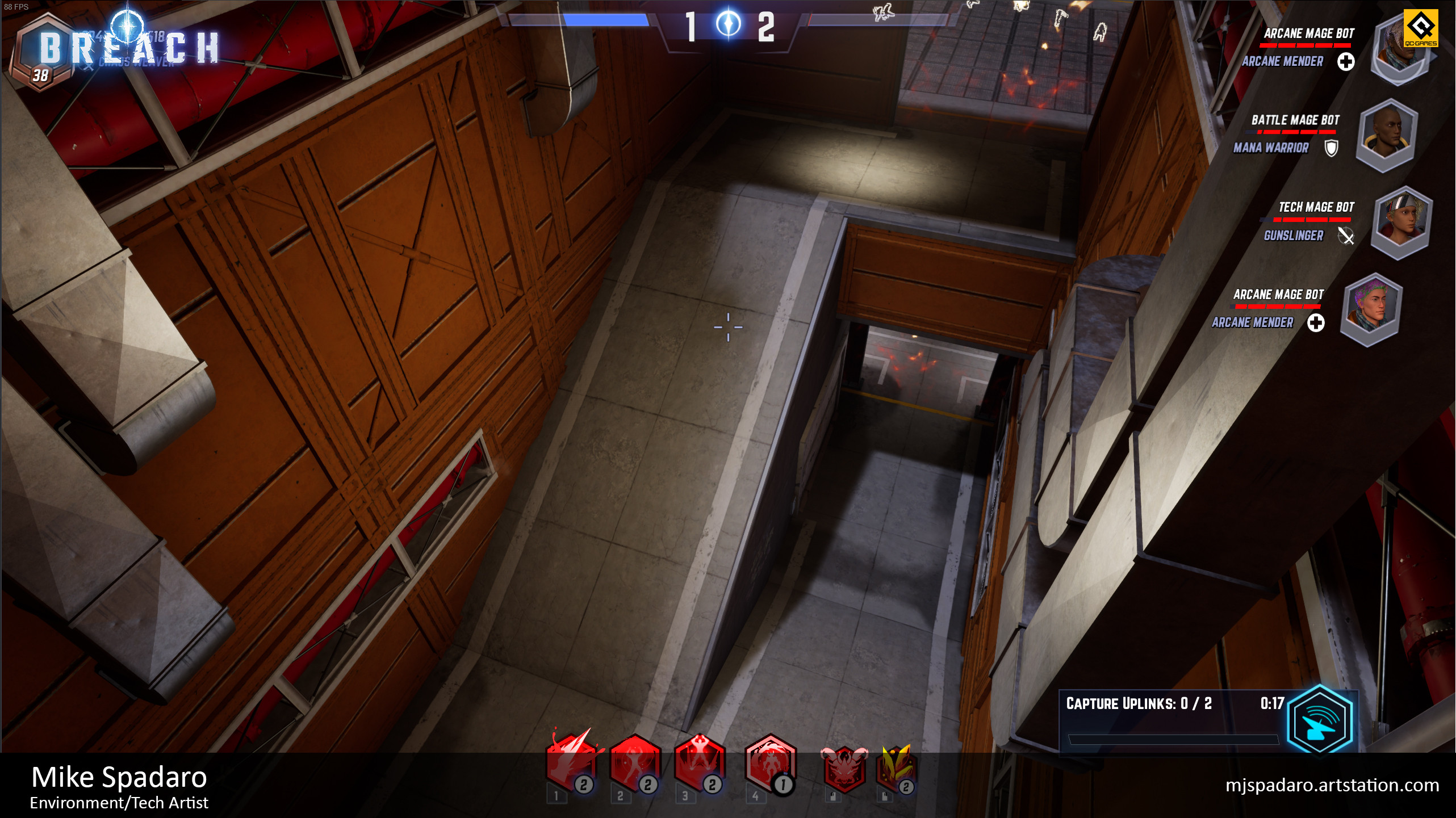 I was responsible for the majority of the layout and propping in this hallway for Tokyo, as well as the collision and optimization.