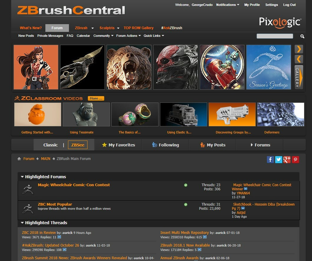 Featured on the ZbrushCentral Top Row