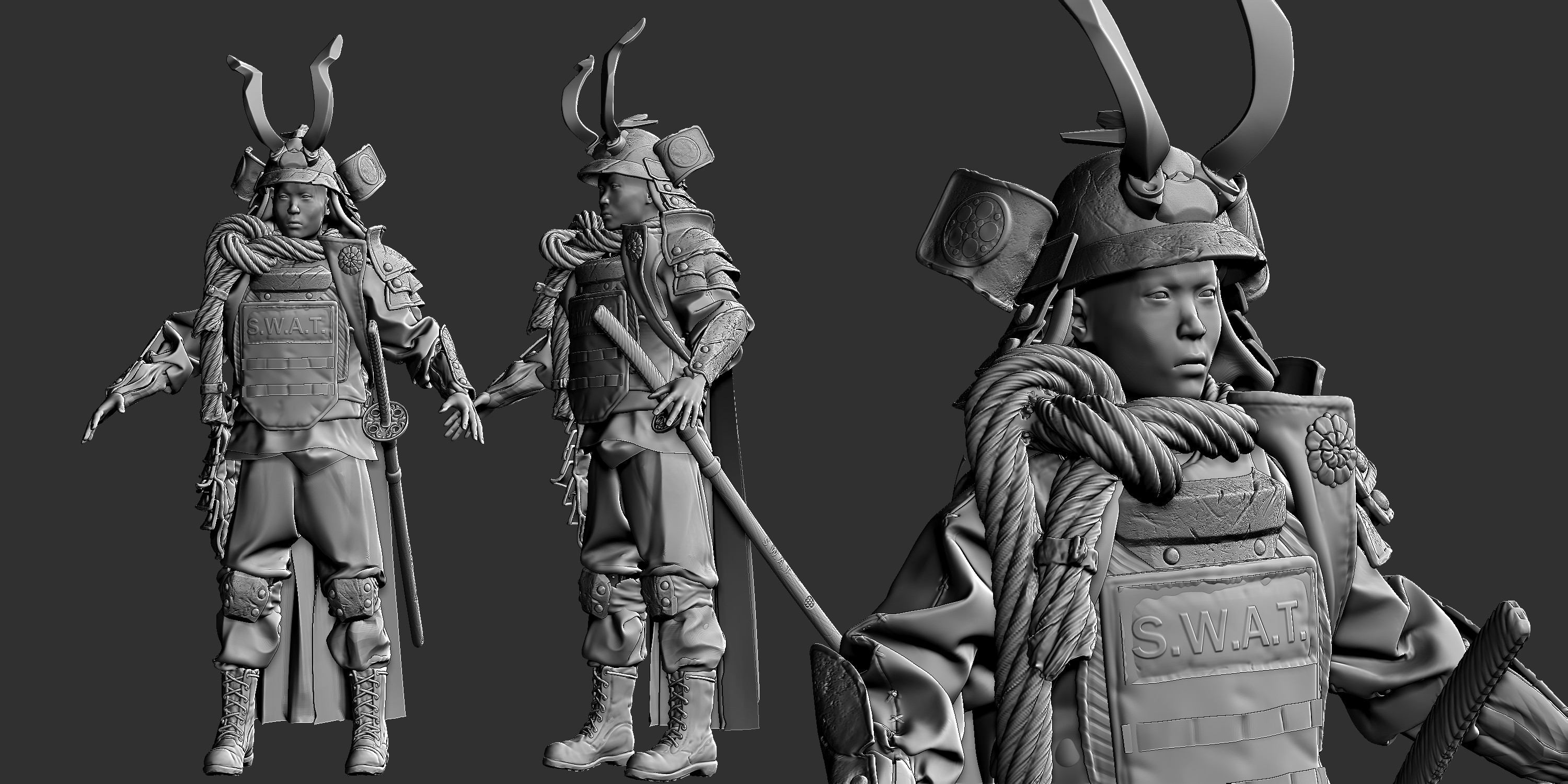 Artstation Swat Samurai Character Sculpt Concept By Mr Bid Levi Siewert