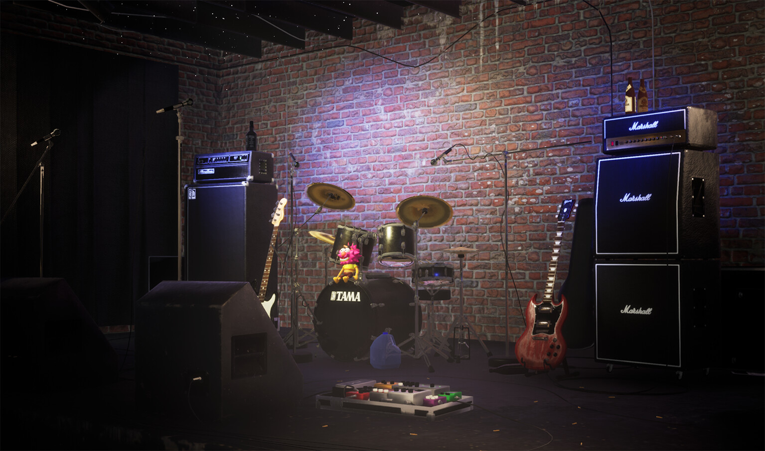 rock stage backdrop