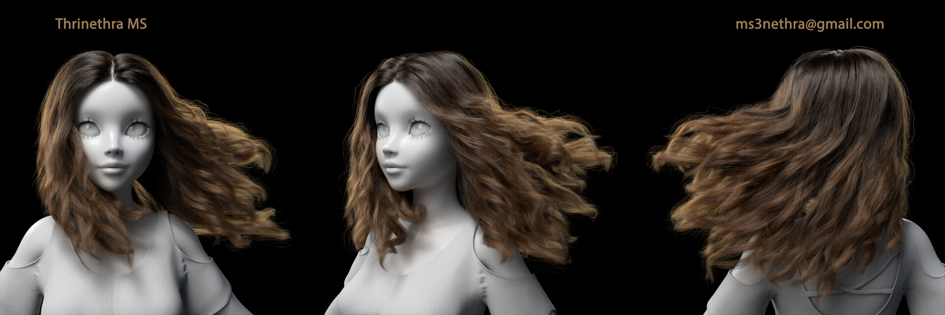 ArtStation - Girl Curly Hair | XGen Maya