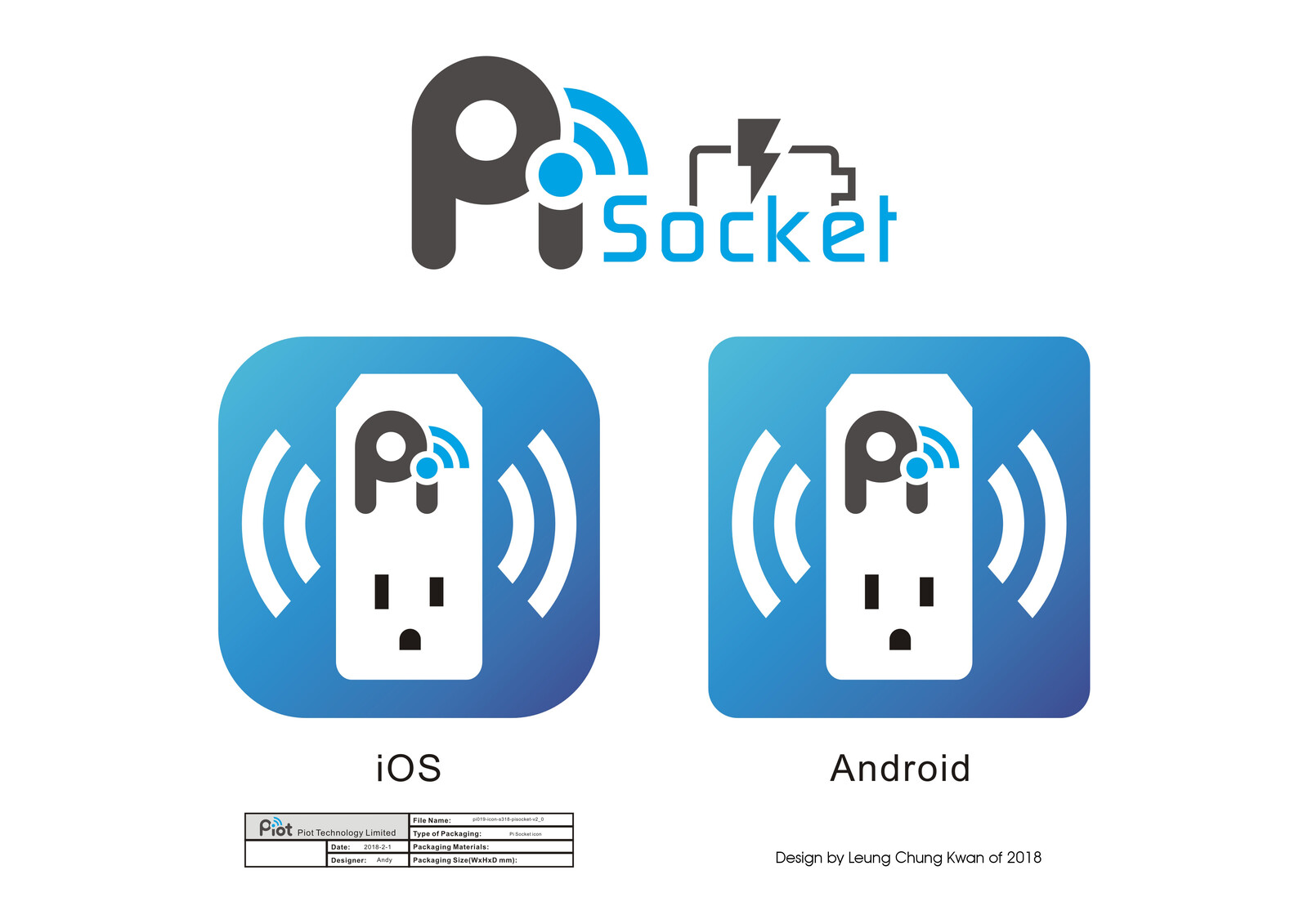 💎 App Icon | Design by Leung Chung Kwan on 2018 💎
App Name︰Pisocket | Client︰Piot Technology Limited