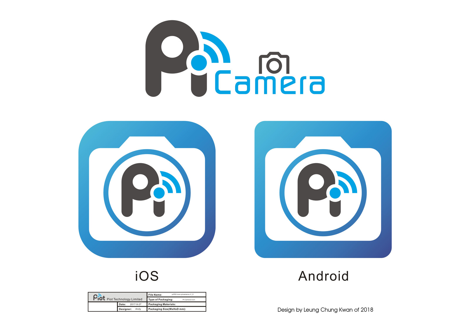 💎 App Icon | Design by Leung Chung Kwan on 2018 💎
App Name︰Picamera | Client︰Piot Technology Limited