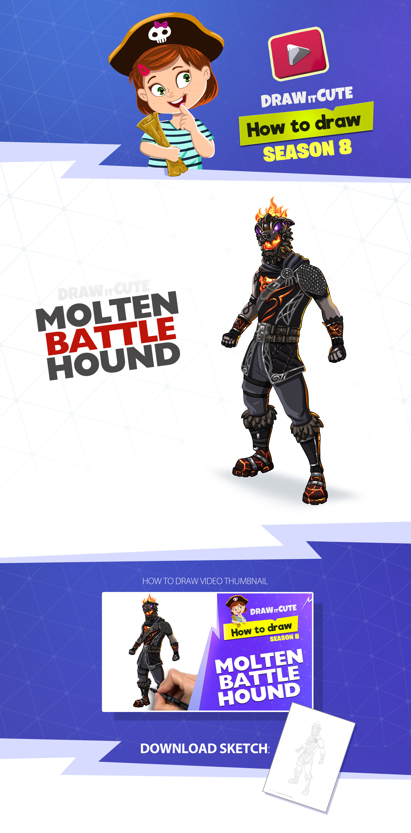 draw it cute - fortnite battle hound figure