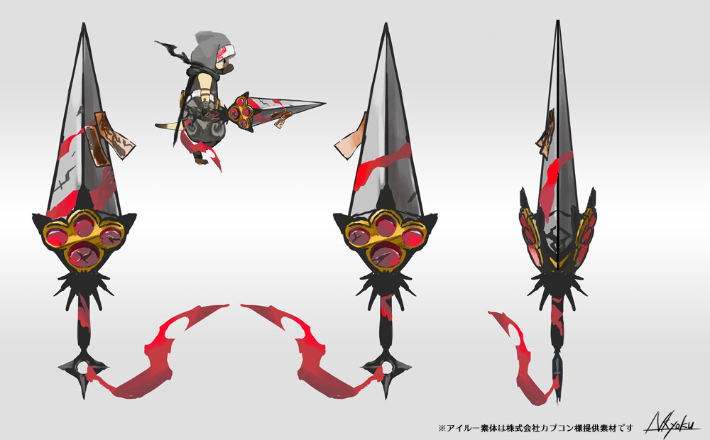 Artstation アイルー武器 防具セットデザイン案 Artstation アイルー武器 防具セットデザイン案