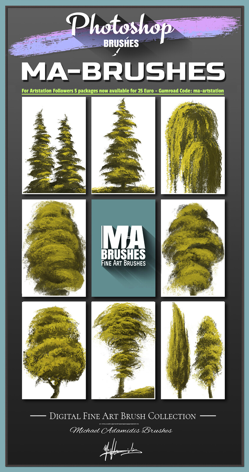 Powerful Photoshop Foliage / Grass / Tree / Leave Brushes &gt;&gt; MA-BRUSHES