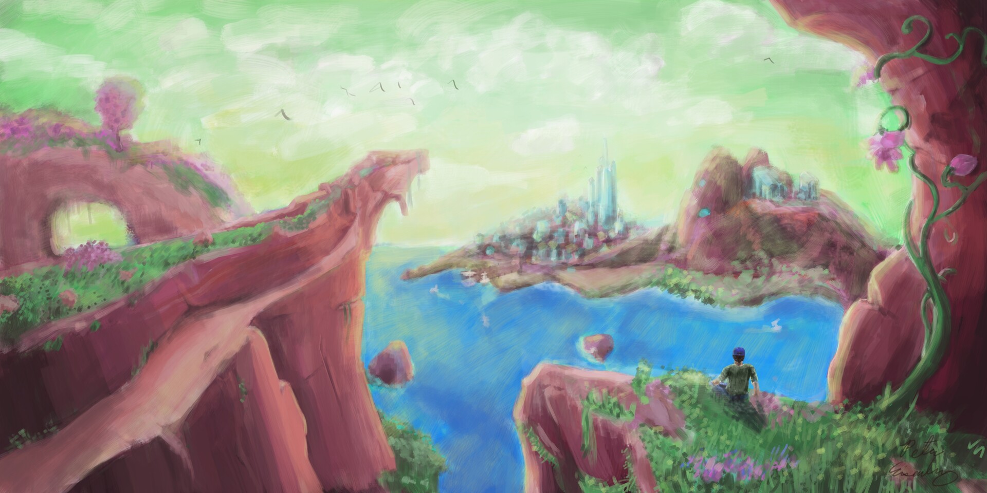 Artstation Fantasy Mountain Landscape Peter Eisenbrey