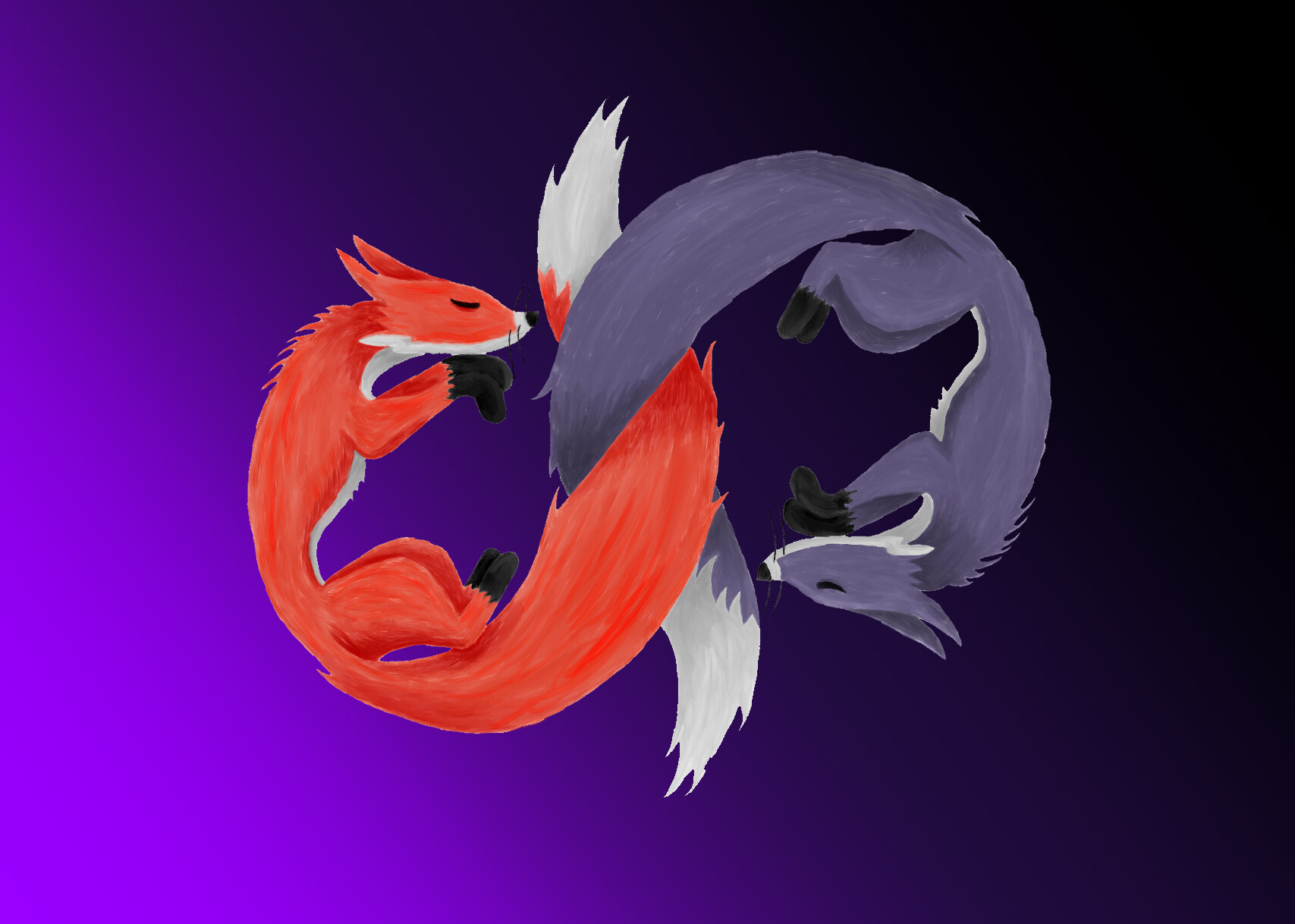 Ariana Long Fox Ying Yang Idea