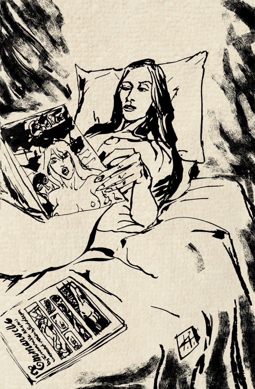 Bedtime Reading - Toned Paper w/ Additional Inks