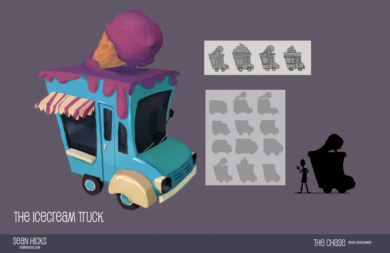 Visual development of the ice cream truck.