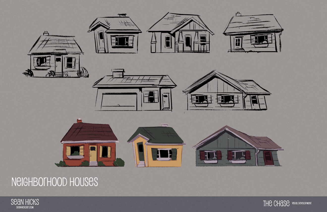 Visual development of the neighborhood homes.