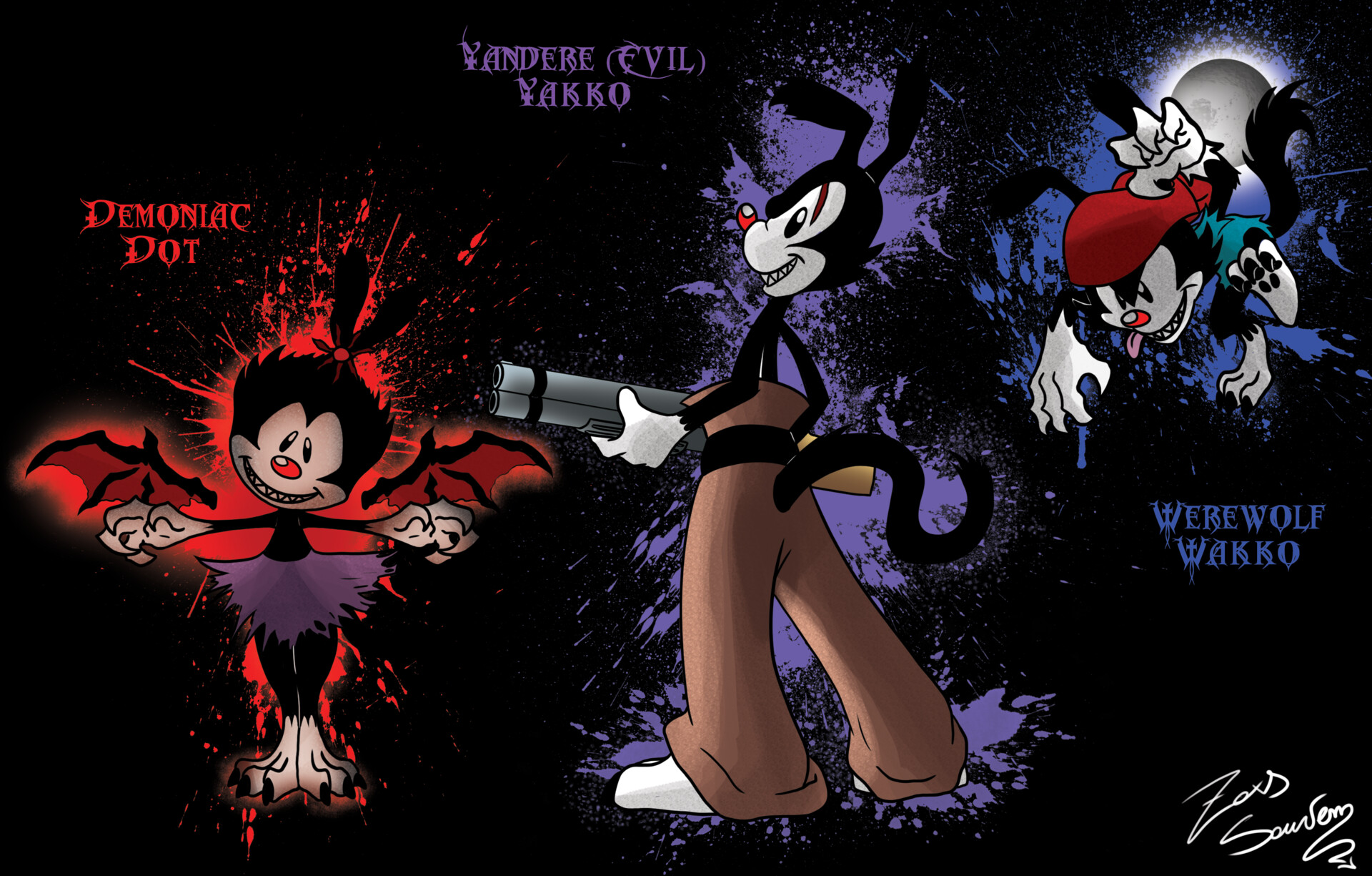 Artstation Animaniacs Dark Verison Studio Silvia Costa Aka
