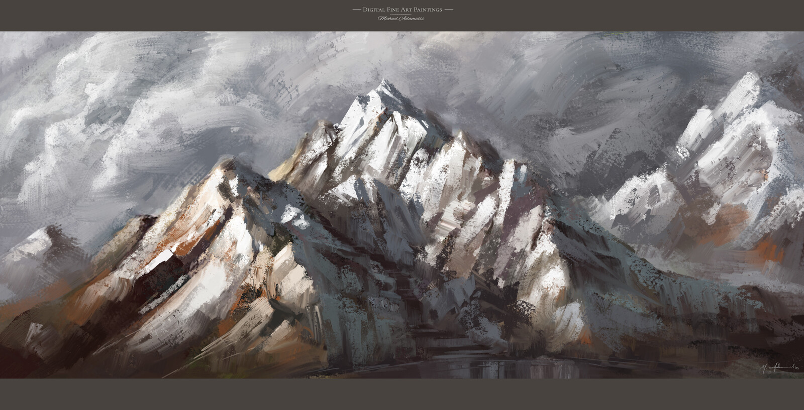 Dark Mountains - Digital Fine Art Painting