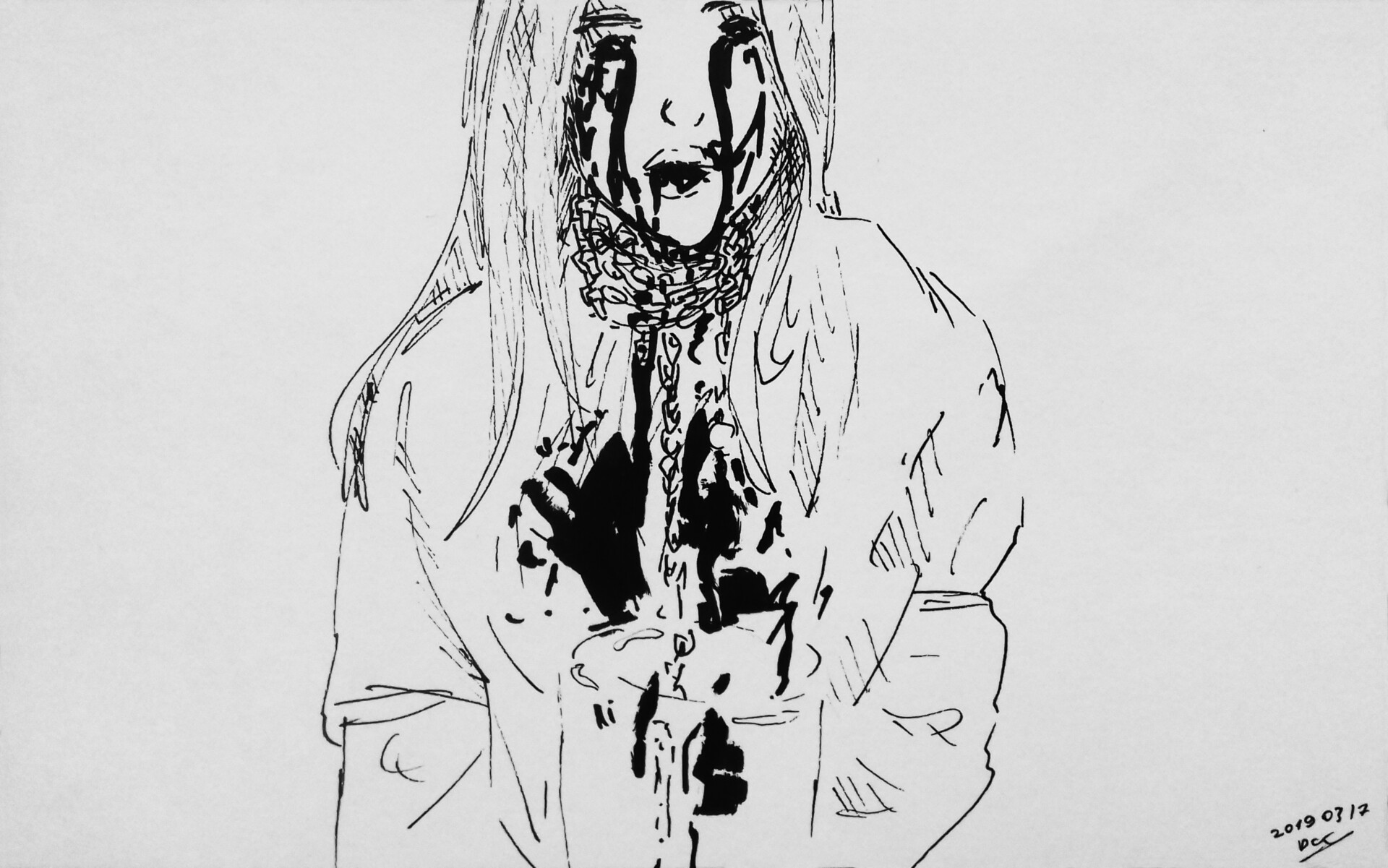 Artstation Billie Eilish Sketch Daiva Januskeviciute