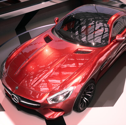 3D Model of Mercedes AMG GT S and Platform