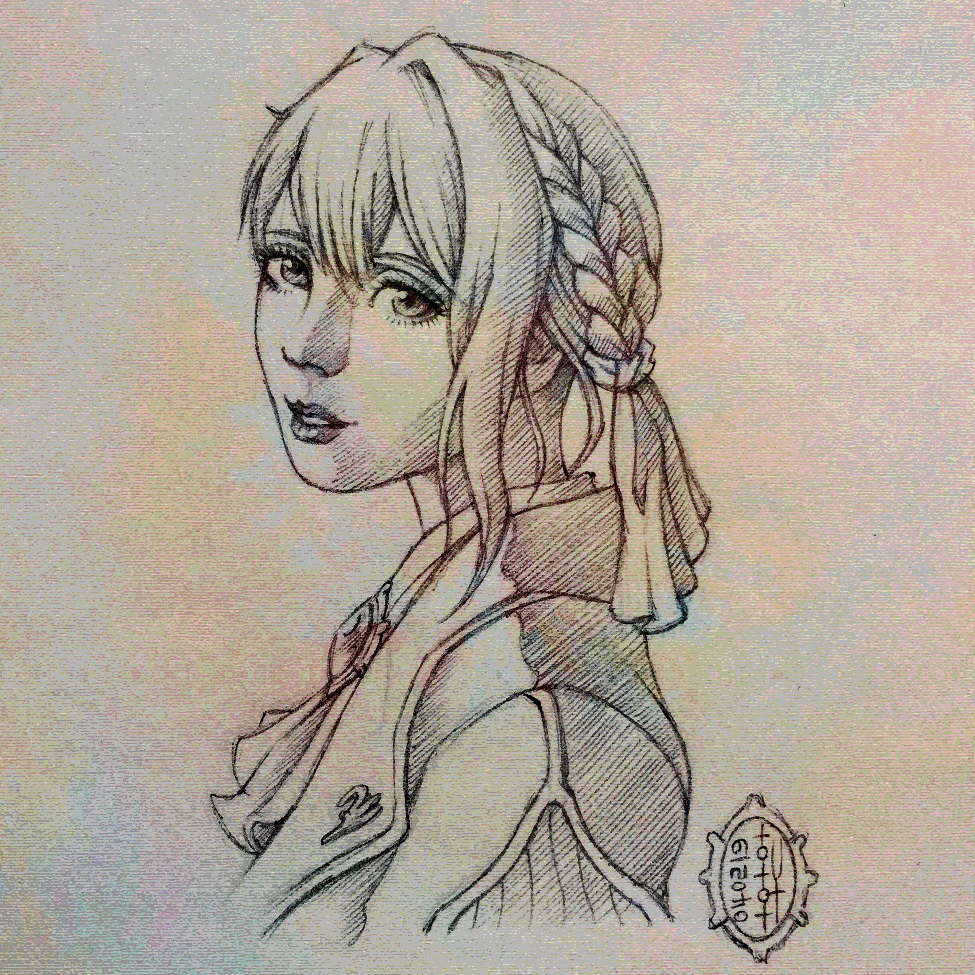 Girl with an Emerald Pendant - Sketch