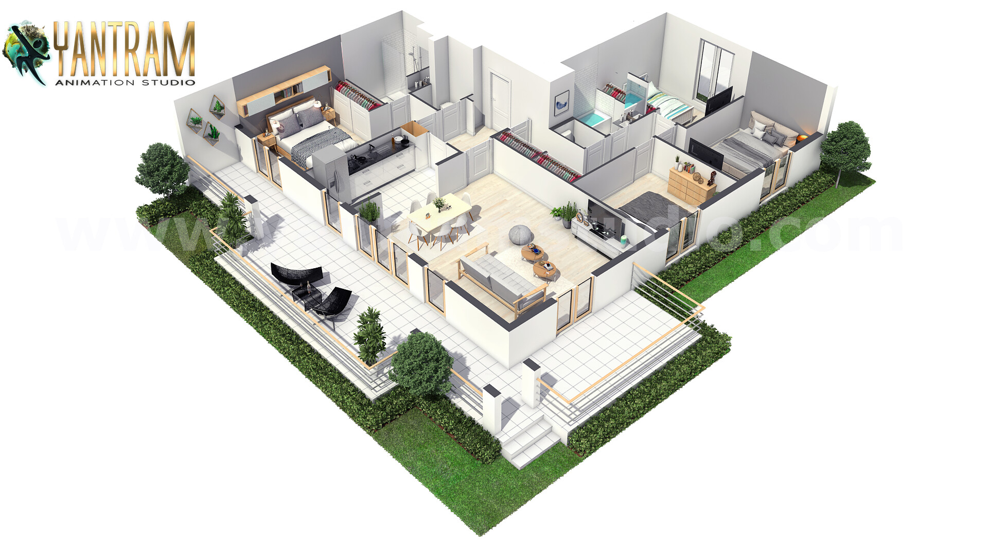 Artstation Modern House 3d Floor Plan Design With Unique